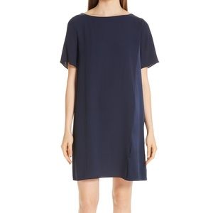 Eileen Fisher Silk Dress, Navy, XXS